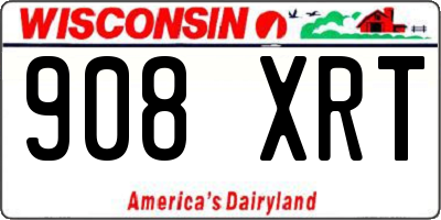 WI license plate 908XRT