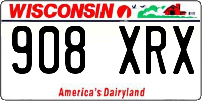 WI license plate 908XRX