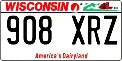 WI license plate 908XRZ