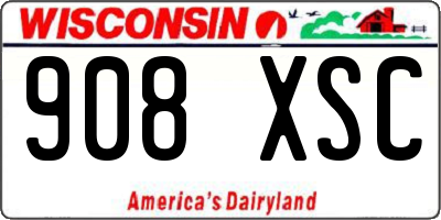 WI license plate 908XSC