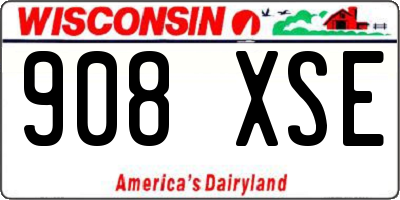 WI license plate 908XSE
