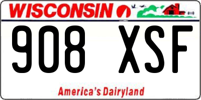 WI license plate 908XSF