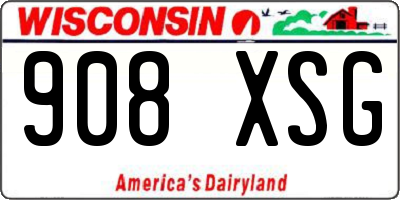 WI license plate 908XSG