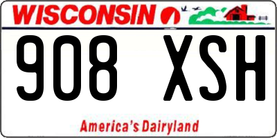 WI license plate 908XSH