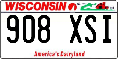 WI license plate 908XSI