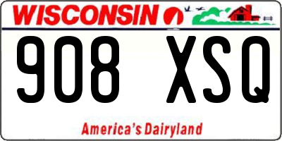 WI license plate 908XSQ