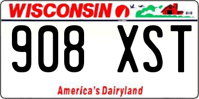 WI license plate 908XST