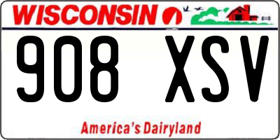 WI license plate 908XSV