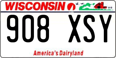 WI license plate 908XSY