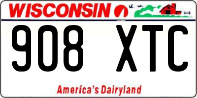 WI license plate 908XTC