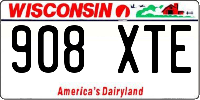 WI license plate 908XTE