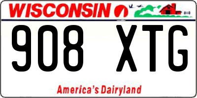 WI license plate 908XTG