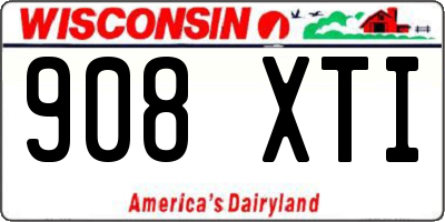 WI license plate 908XTI