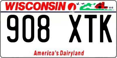 WI license plate 908XTK