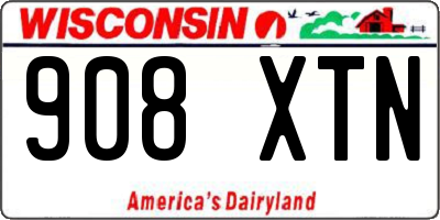 WI license plate 908XTN