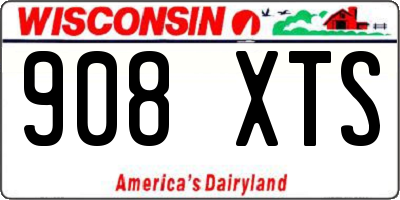 WI license plate 908XTS