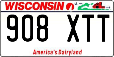WI license plate 908XTT