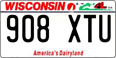 WI license plate 908XTU
