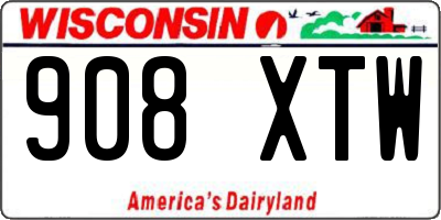 WI license plate 908XTW