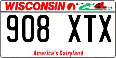 WI license plate 908XTX