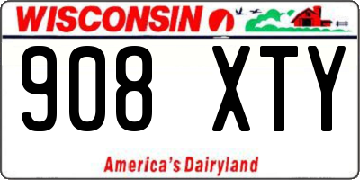 WI license plate 908XTY