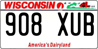 WI license plate 908XUB