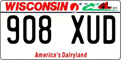 WI license plate 908XUD