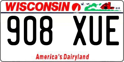 WI license plate 908XUE