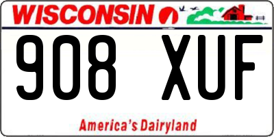WI license plate 908XUF