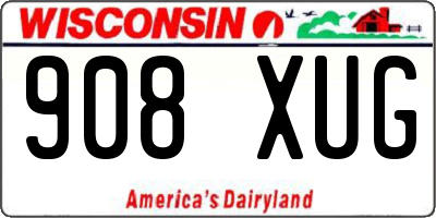 WI license plate 908XUG