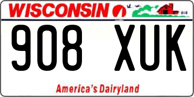 WI license plate 908XUK