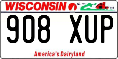 WI license plate 908XUP