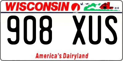 WI license plate 908XUS