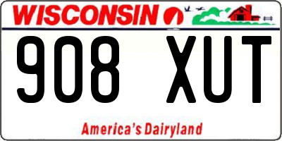 WI license plate 908XUT