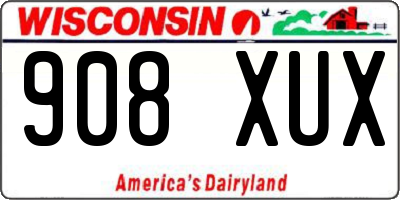 WI license plate 908XUX