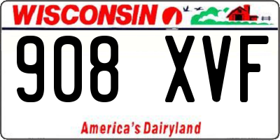 WI license plate 908XVF