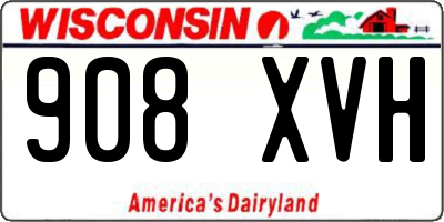 WI license plate 908XVH