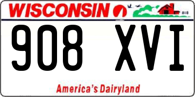 WI license plate 908XVI
