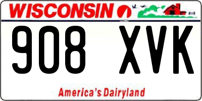 WI license plate 908XVK