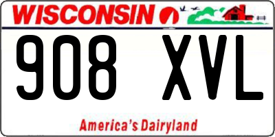 WI license plate 908XVL