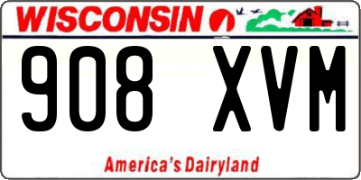WI license plate 908XVM