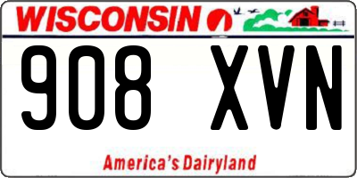 WI license plate 908XVN