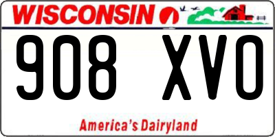WI license plate 908XVO