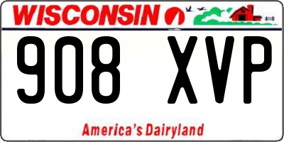 WI license plate 908XVP