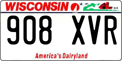 WI license plate 908XVR