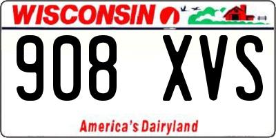 WI license plate 908XVS