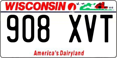 WI license plate 908XVT