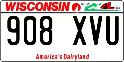 WI license plate 908XVU
