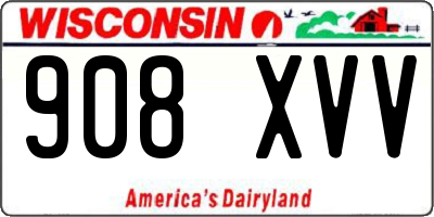 WI license plate 908XVV