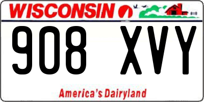 WI license plate 908XVY
